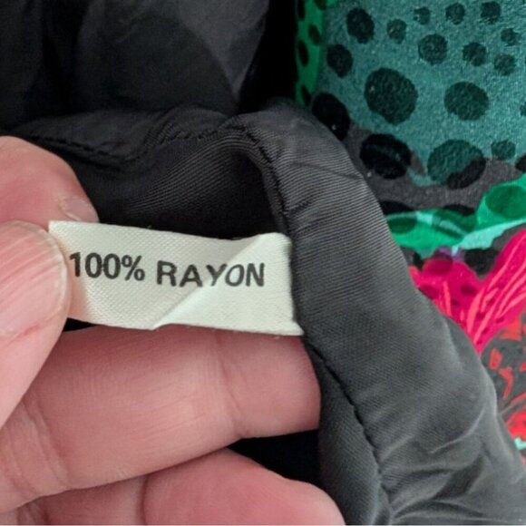 Vintage Evan Picone Silk Floral Jacket Womens Size 18 XL Green Open Cardigan - Picture 6 of 10